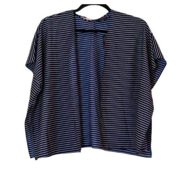 The Limited Sweaters - The Limited Womens Size XS/S Blue White Sleeveless Open Front Cardigan Top
